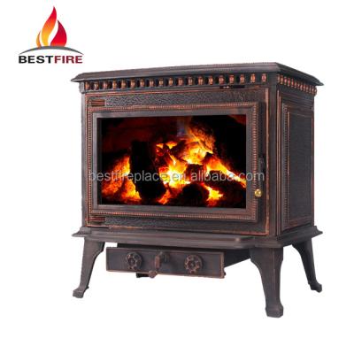 China CE Modern Wholesale Real Fire Wood Cast Iron Stove (CLK14) Burning Stove for sale