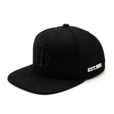 China JOINT Custom 3D Embroidery Black Snapback Brand Hip Hop Hat for sale