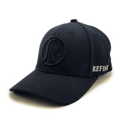 China Custom Fancy JOINT Raised Logo Stretch Fit Elastic Baseball Hat Embroidery for sale