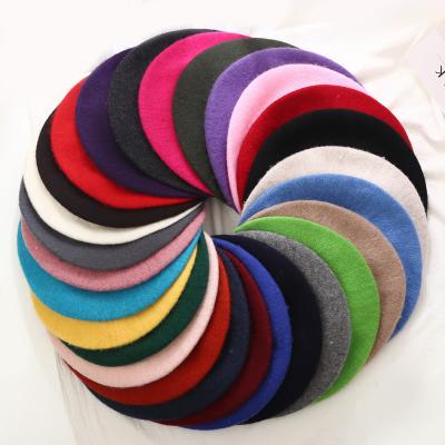 China Dobby Vintage Solid Casual Women's Beret Hat Plain Hat Girl's Winter Woolen Berets Female Military Warm Hats for sale