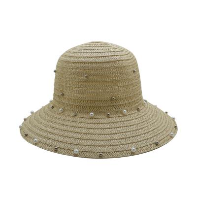 China New Fashion Character Breathable Summer Beach Women Sun Straw Hat Custom Panama Hat for sale