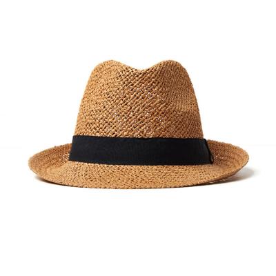 China Custom Logo Printed Promotional Straw Hat Panama Hat Natural Grass Ribbon And Rope Adults Unisex Plain for sale