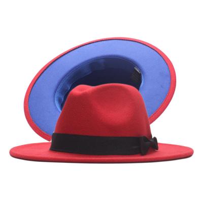 China Character Unique Black Wool Two Tone Felt Hats Mens Fedora Hat for sale