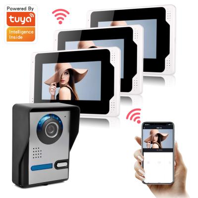 中国 Apartment 110 Degree Multi Video Voice Call Wifi Tuya Door Phone With 7 Inch Screen CR-701FA13 販売のため