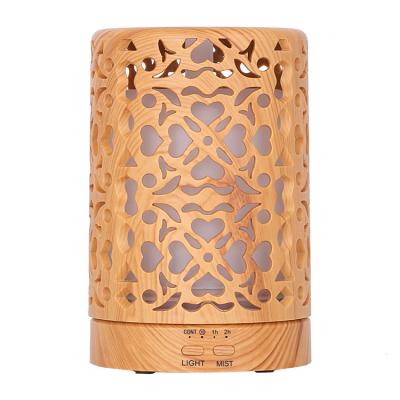 China Humidify+Aromatherphy 150ml Wood Grain Essential Oil Sticks Diffuser Ultrasonic Fragrance Diffuser Wood Diffuser for sale