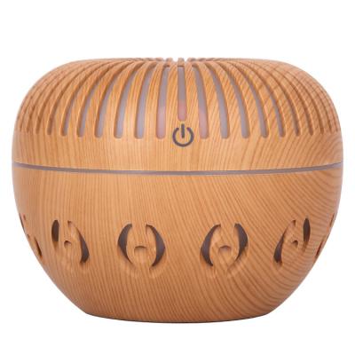 China Portable Household Mini Ultrasonic USB 130ML Wood Grain Essential Oil Diffuser with Led Light for sale