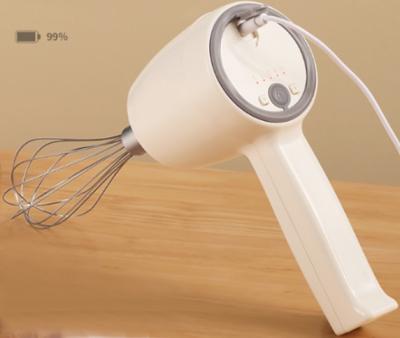 China Household 1300mAh Mini USB Rechargable Electric Hand Mixer 5 Speed ​​Turbo Function Home Beater Egg Cake Mixer for sale