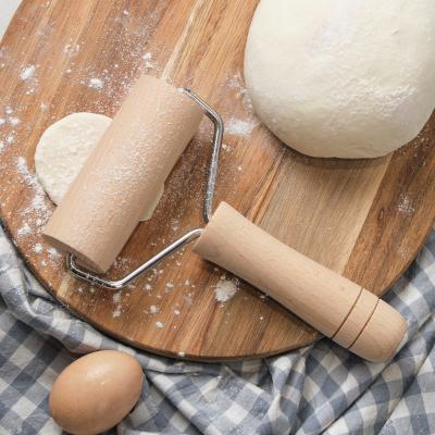 China Sustainable Supply Kitchen wooden Rolling pin size T-shaped pusher household flapjack rolling stick factory direct for sale