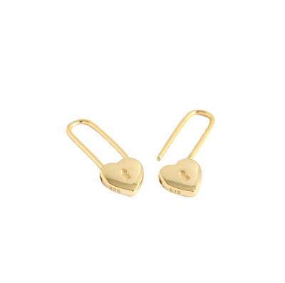 China High Quality Romantic Women Gold Plated Lock Charm Earring 2021 New Gold Earrings for sale