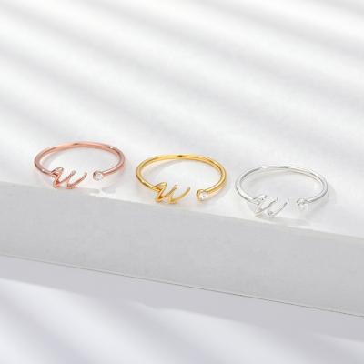 China Exquisite Appearance Letter A-Z Personalized Ring 18k Stainless Steel Gold Plated Rings For Girls for sale