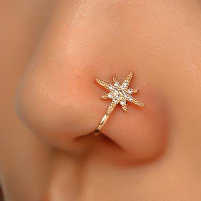 China Unpunched Crown Nose Heart Star Clip Vintage Nose Piercing Jewelry for sale