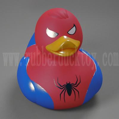 China Bath Toy Spiderman Rubber Duck Bath Toy, Squeaky Spiderman Bath Duck Toy, Superman Floating Rubber Duck for sale