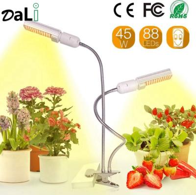 China Indoor Garden 88 LED Super Bright Spectrum 50w Full Grow Lamp White Grow Light Replaceable Bulb With 2 Switches For Indoor Plants for sale