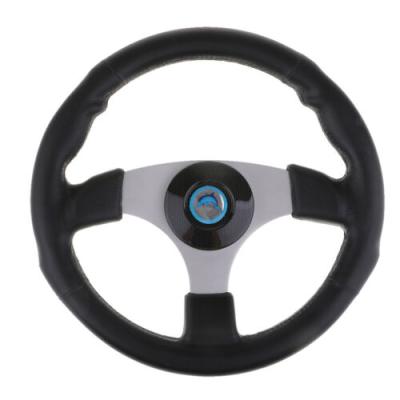 China Stainless Steel Steering Wheel Black / Aluminum With Hub 13 1/2