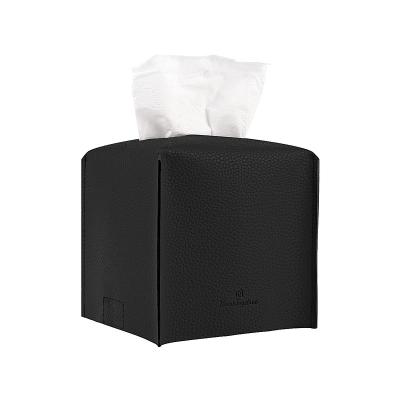 China Durable Wholesale Leather Tissue Box Holder Square Tissue Box Faciel Holder Decorative Tissue Paper Box for sale