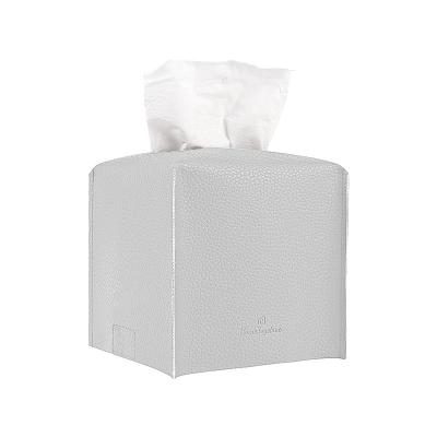 China Durable Good Quality Square Holder Leather Tissue Box Lid Decorative Cloth Tissue Box for sale