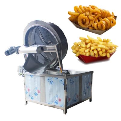 China Automatic Discharge Industrial Gas Type Fat Chicken French Fries Frying Machine for sale