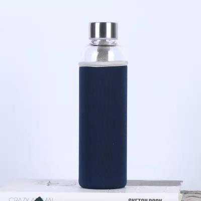 China Customized unique portable thick-based tea water bottle, single-walled glass water bottle for sale