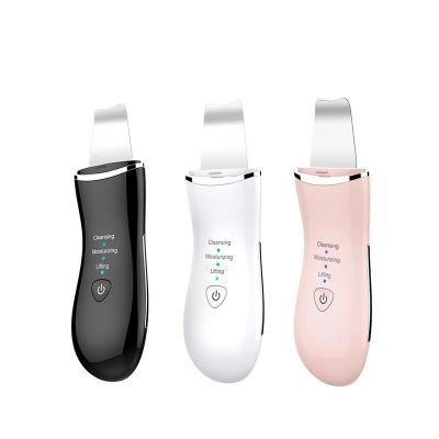 China Exfoliators Facial Exfoliator Blackheads Pore Ion Skin Cleansing Microcurrent Ultrasonic Scrubber for sale