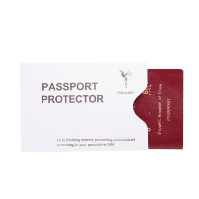 China Travelsky Eco-friendly RFID Paper Travel Passport Card Protector Sleeve Organizer for sale