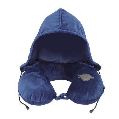 China Travelsky anti-static U-shaped portable neck pillow with patanted inflatable EZ valve pillow for sale