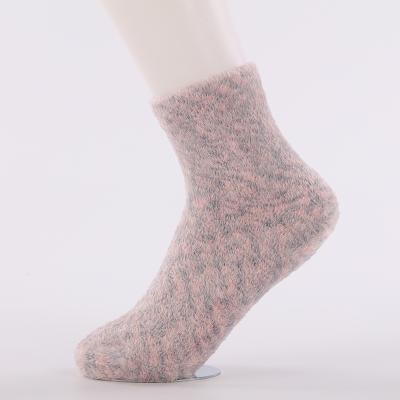 China Fashion In Stock Cute Colorful Cute Comfortable Soft Fuzzy Socks For Girl Knitted Winter Microfiber Floor Sleep Warm Women for sale