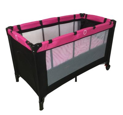 China Modern Baby Playpens Bed Folding Indoor Crib Bed Cuna Baby Playard Play Yard Kids Playpen with Mosquito Net Rockers for sale