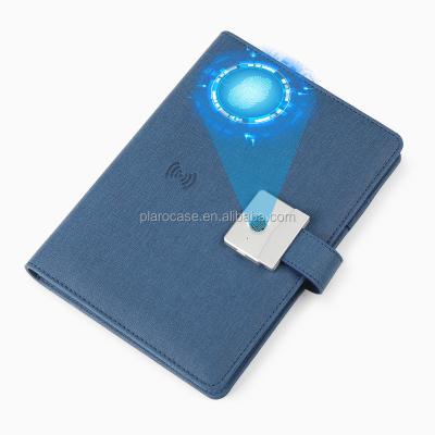 China Fingerprint Lock Radio Charging Power Bank Privacy Fingerprint Lock Smart Encrypted Personal Notebook for sale