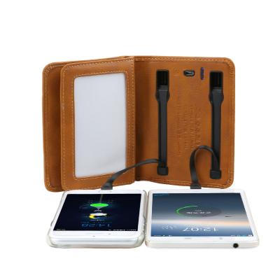 China Custom Leather RFID Business Credit Card Holder With Power Bank for sale