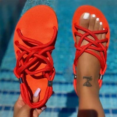 China Factory-made new women's flat women's fashion trend sandals sandals cross straps for sale