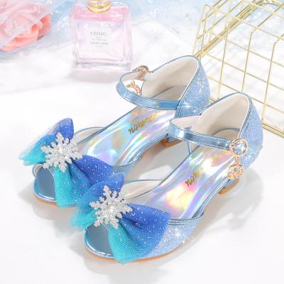 China Bow princess shoes summer 2022 anti-skid new girls sandals in big children and little girls student children's high-heeled shoes for sale