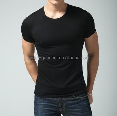 China Anti-pilling Black Slim Fit T-shirt Bulk Sale , Men's Slim Fit T-shirt Gym T-shirt for sale