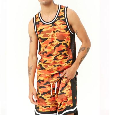 China Anti-pilling New Fashion Gym Tank Tops Men, Contrast Neck Basketball Vest Mesh Tank Tops for sale