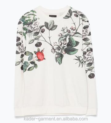 China Anti-pilling new product for men's sweatshirts floral printing sweatshirt for men for sale