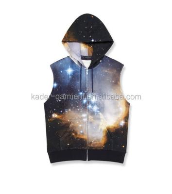 China Anti-Pilling Sleeveless Hoodies Full Galaxy Hoodies Sublimation Printing Hoodies For Men for sale