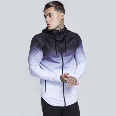 China Anti-pilling new in athlete hoodie fade print gym hoodie curved edge hoodies custom for sale