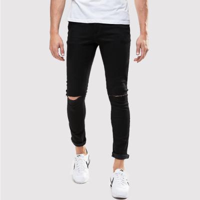 China Breathable Mens Black Ripped Jeans Popular Skinny Jeans Custom Your Own Brand for sale