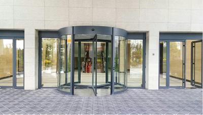 China Auto Induction Fully Auto Glass Revolving Door for Hotel Commercial Building for sale