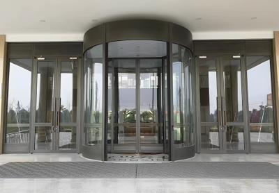 中国 Custom Power Coating Automatic Rotational  Revolving Door 販売のため