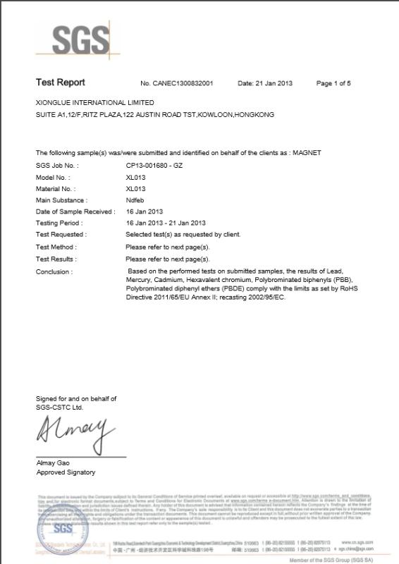 RoHS - Guangzhou Zixiong Import And Export Limited