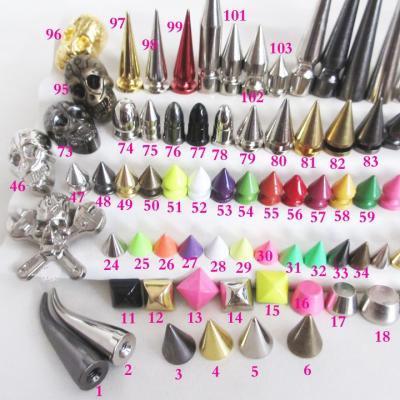 China Return Guangzhou Zixiong Mental Screw Bent Spike Mental Punk Studs for sale