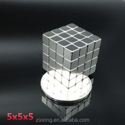 China Rare Earth Industrial Strong Cube Square Magnet 5x5x5mm N52 Neodymium Magnets Permanent Magnet for sale