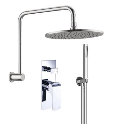 China With Slide Bar 2022 Modern Brass Luxury Single Handle Thermostatic Exposed Wall Mounted Shower Faucet Mixer Sets Rain for sale