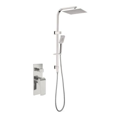 China 2022 High Quality Home Without Slide Bar Exposed Wall Mounted Single Handle Chrome Bathroom Bath And Shower Faucets Set Rain Diverter Valve for sale