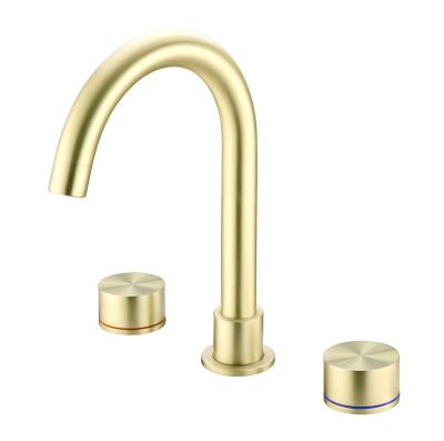 China 2022 Metered Faucets In-Wall Hide Water Faucets Gold Double Handle Bathroom Faucet Modern Brushed Health Faucet For Toilet for sale