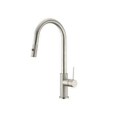 China European Metered Faucets Water Wall Faucet Brushed Nickel 2022 New Luxury Kitchen Faucets Step Down To Pull Out Mixerp Brass for sale