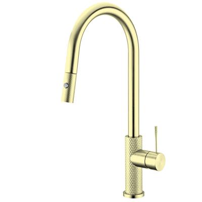 China Pull Out Flexible Spray Faucet Kitchen Walmart New Gold Premium Pull Down Sprayer Kitchen Faucet Sink Brass for sale