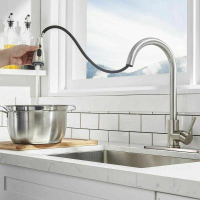 China Sense Faucets Spray Down Faucet 304 Stainless Flexible Brass Wholesaler Pull Out Spray Down Kitchen Sink Mixers Faucet for sale