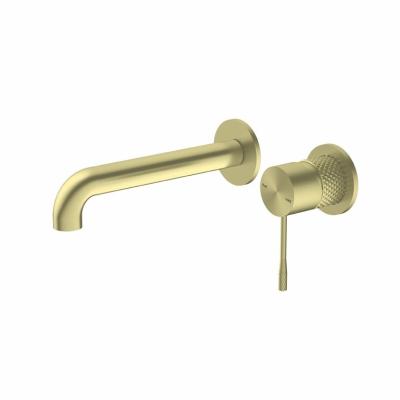 China Special Design Bathroom Faucets 2022 Flexible Cold Gold Metered Pull Out In-Wall Wash Basin Faucet Brass Mixer Taps for sale