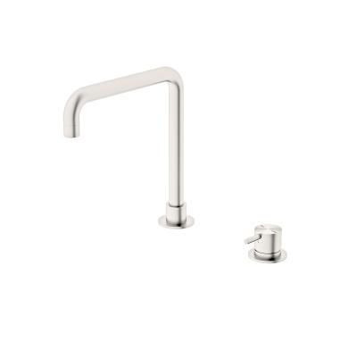 China Metered Taps 2 Hole Square Taps Antique Economy Brushed Nickel Lavatory Basin Faucet Mixers Lead Free Taps for sale